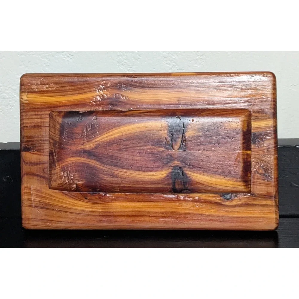 Vintage 1954 - 1956  Wood Trinket/Jewelry Box With‎ Lid Artist Signed & Dated